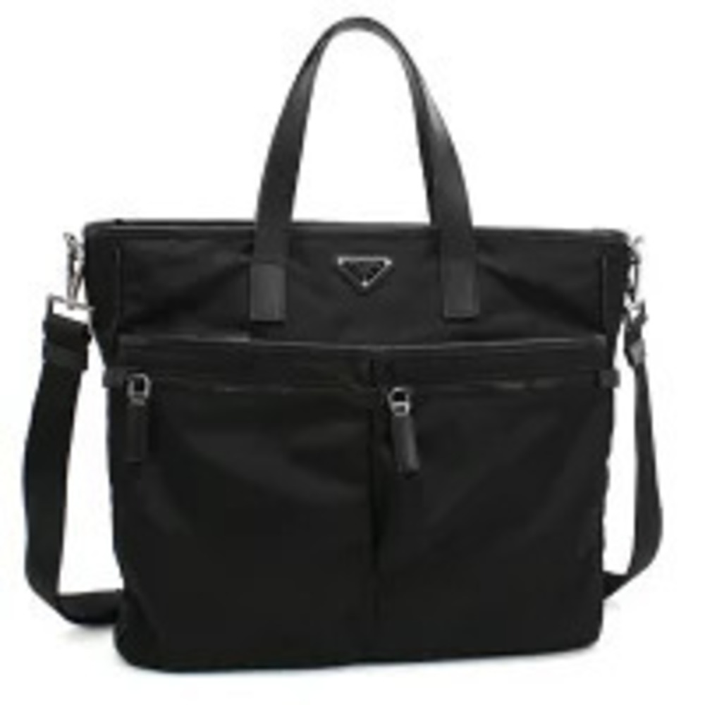 Prada Tote Tessuto Saffiano Bag Re Nyron Black Handbag Cool